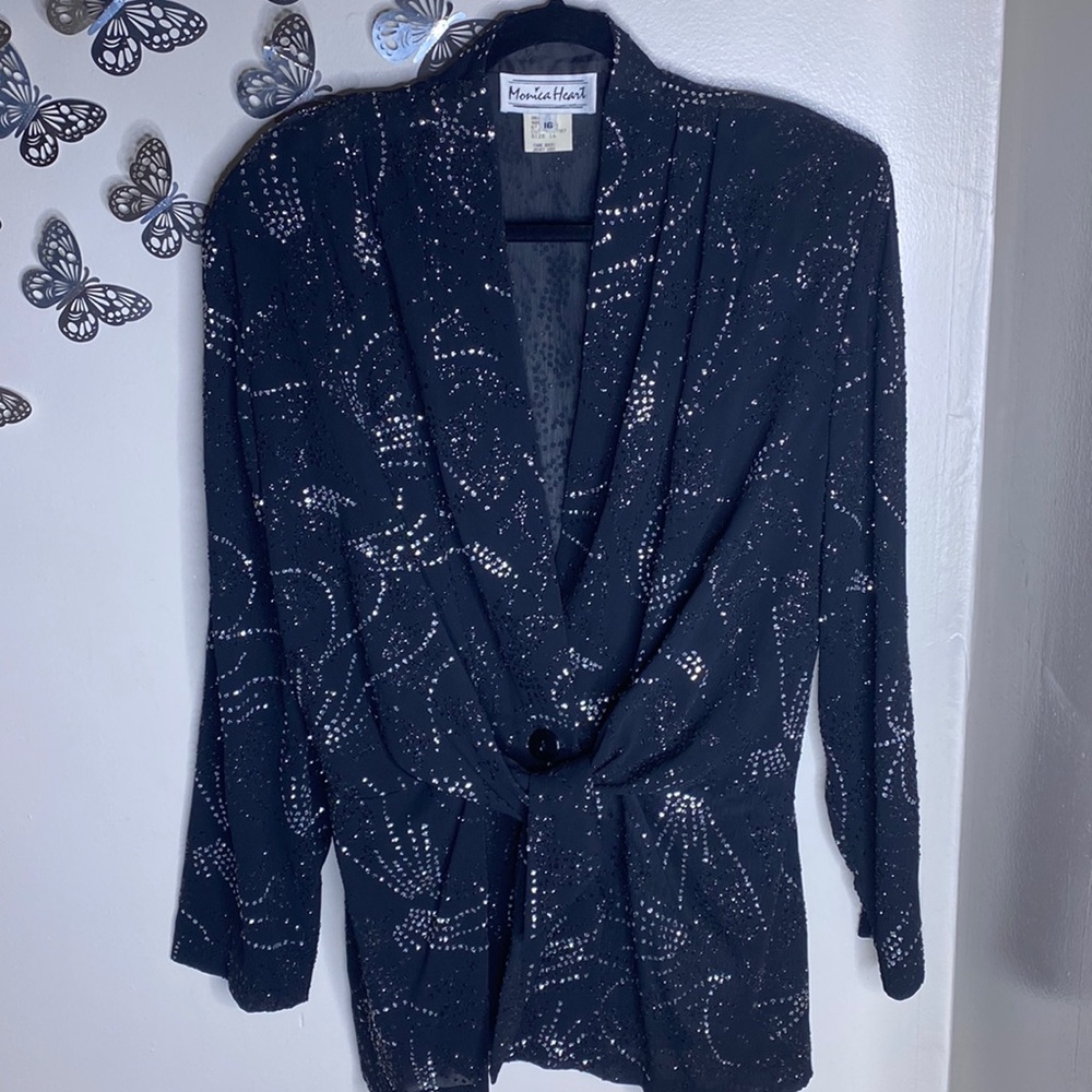 Plus Vintage Beaded Blouse